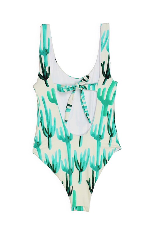 Cactus Print One Piece Swimsuit