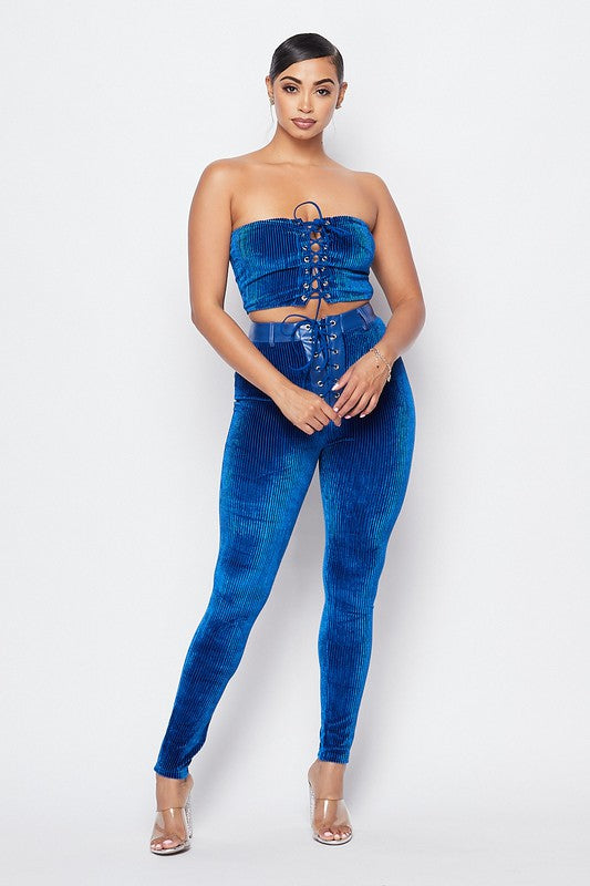 Corduroy Velvet Pant Set