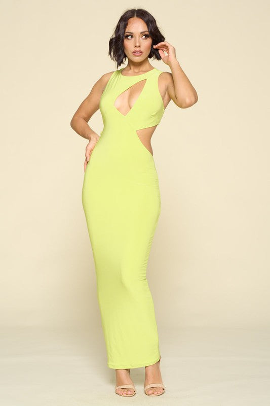 Look At Me Now Dress in Chartreuse