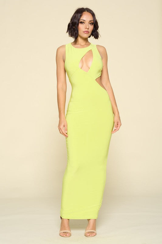 Look At Me Now Dress in Chartreuse