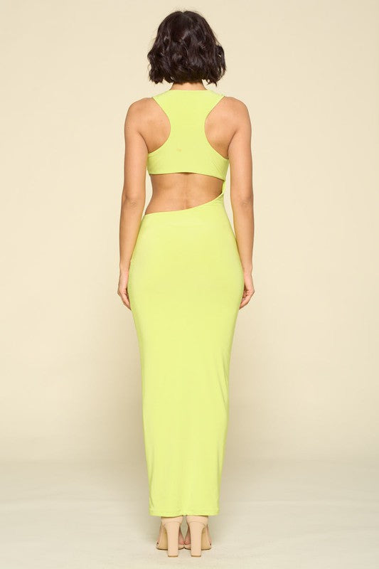 Look At Me Now Dress in Chartreuse