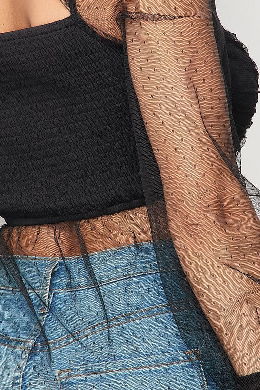 Sexy Mesh Polka Dot Festival Top