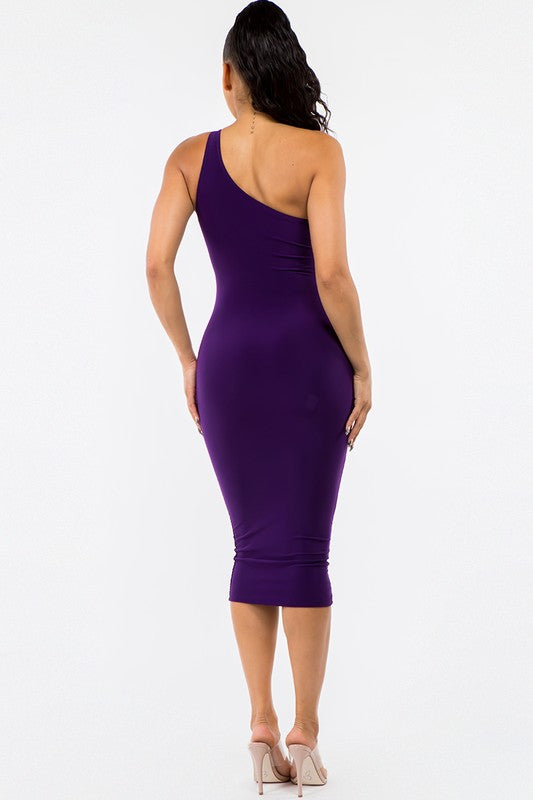 Plum Key Hole Midi Dress