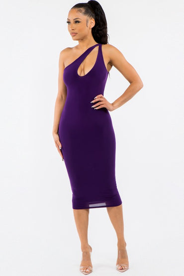 Plum Key Hole Midi Dress