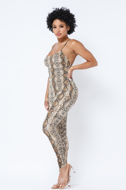 Snake Print Jumpsuit