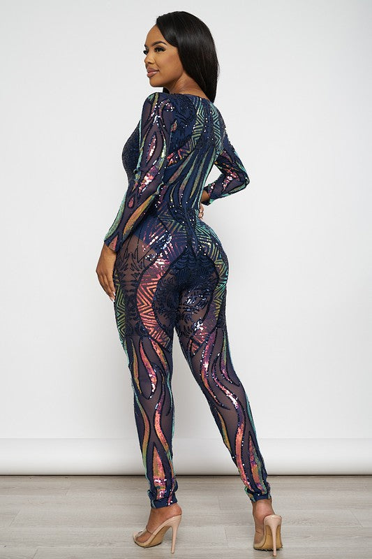 Let It Shine Jumpsuit - Navy