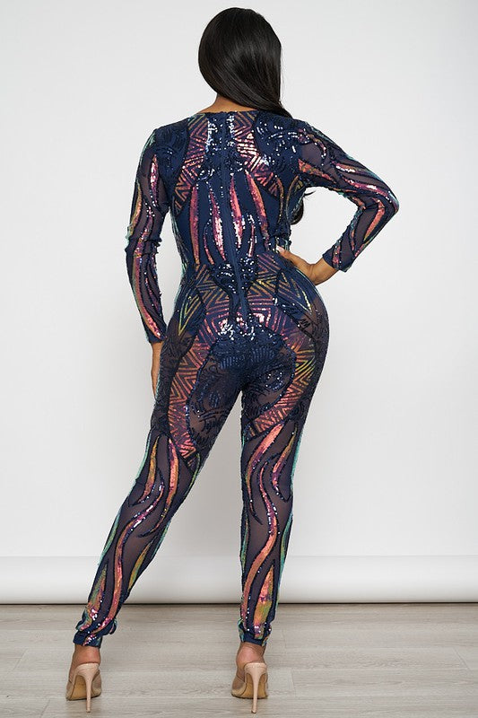 Let It Shine Jumpsuit - Navy