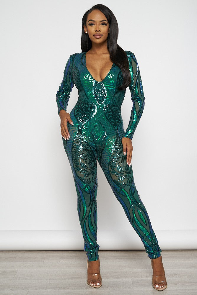 Let It Shine Jumpsuit - Green