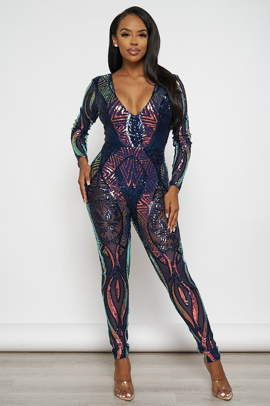 Let It Shine Jumpsuit - Navy