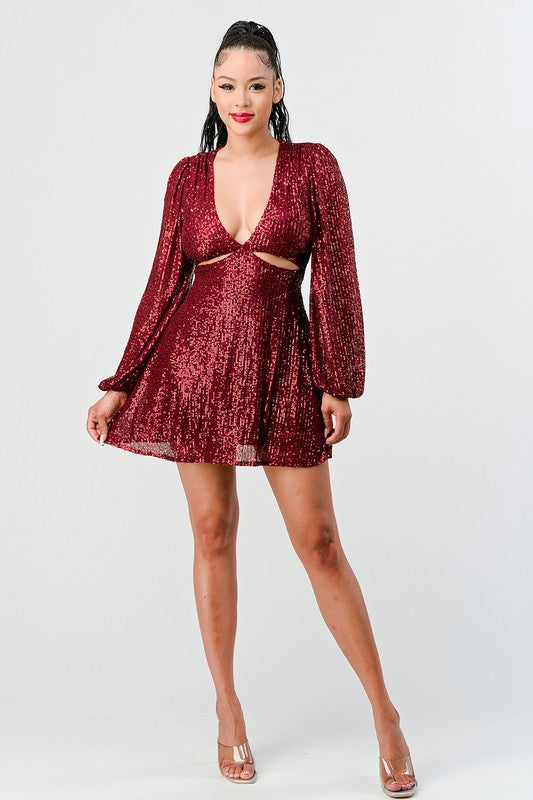 Party Starter Sequin Flare Dress Party Starter Sequin Flare Dress