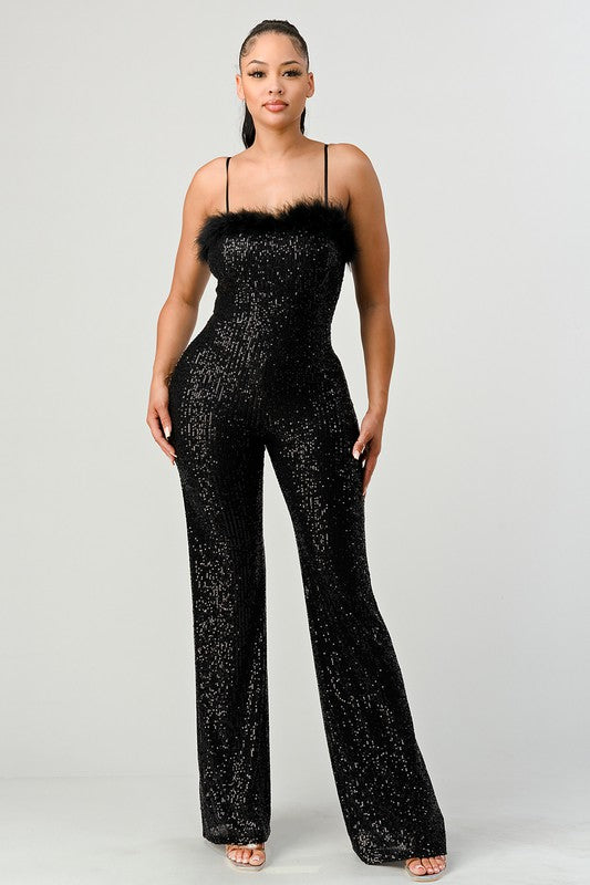 Glisten All Night Jumpsuit - Black