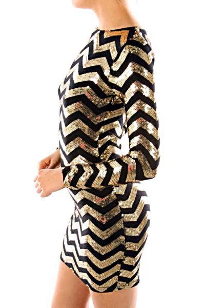 Chevron Lights Bodycon Dress