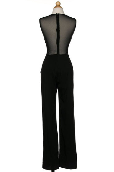 Black Mesh Statement Jumpsuit