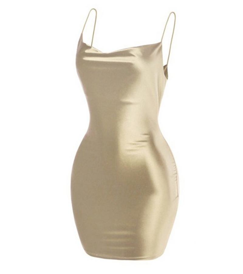 Satin Champagne Mini Dress