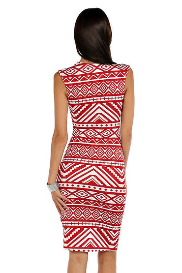 Tribal Print Midi Dress