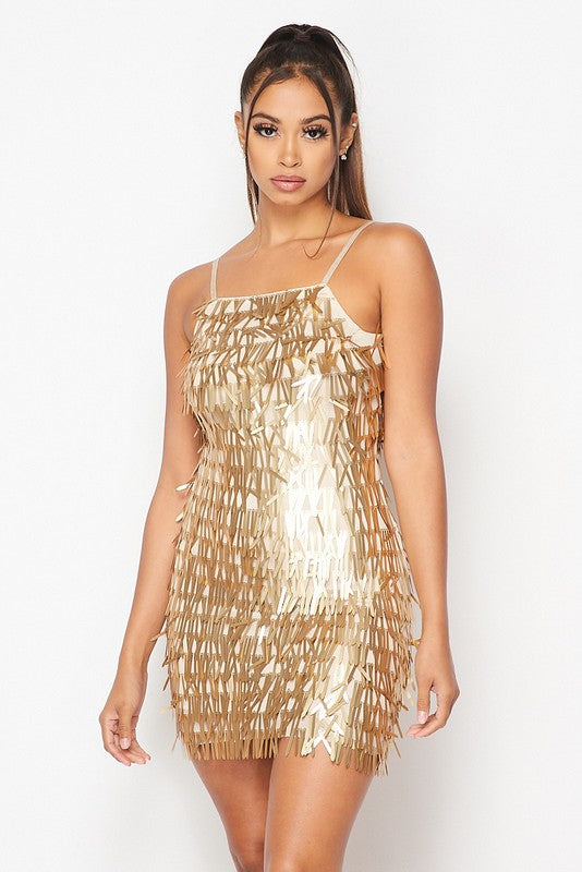 Gold Sequin Party Dress