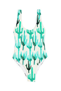 Cactus Print One Piece Swimsuit