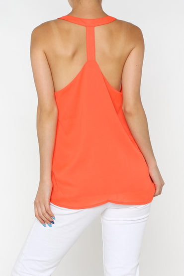 Carrot T-back Detail Blouse