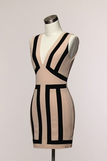 Sleeveless Colorblock Bodycon Dress
