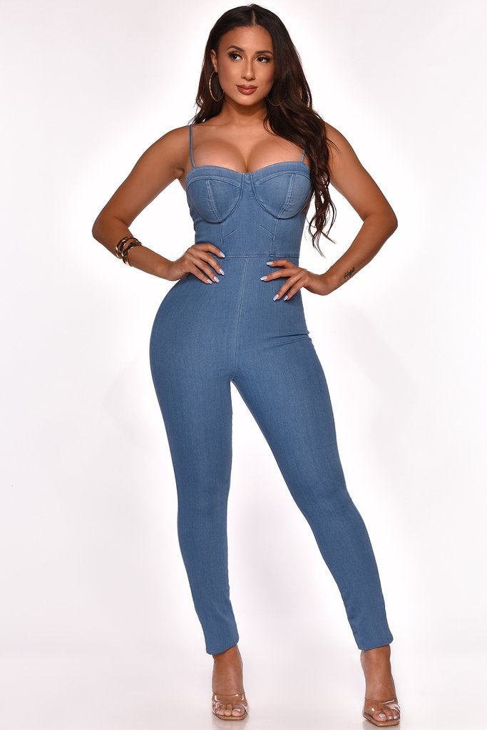 Broken Records Denim Jumpsuit