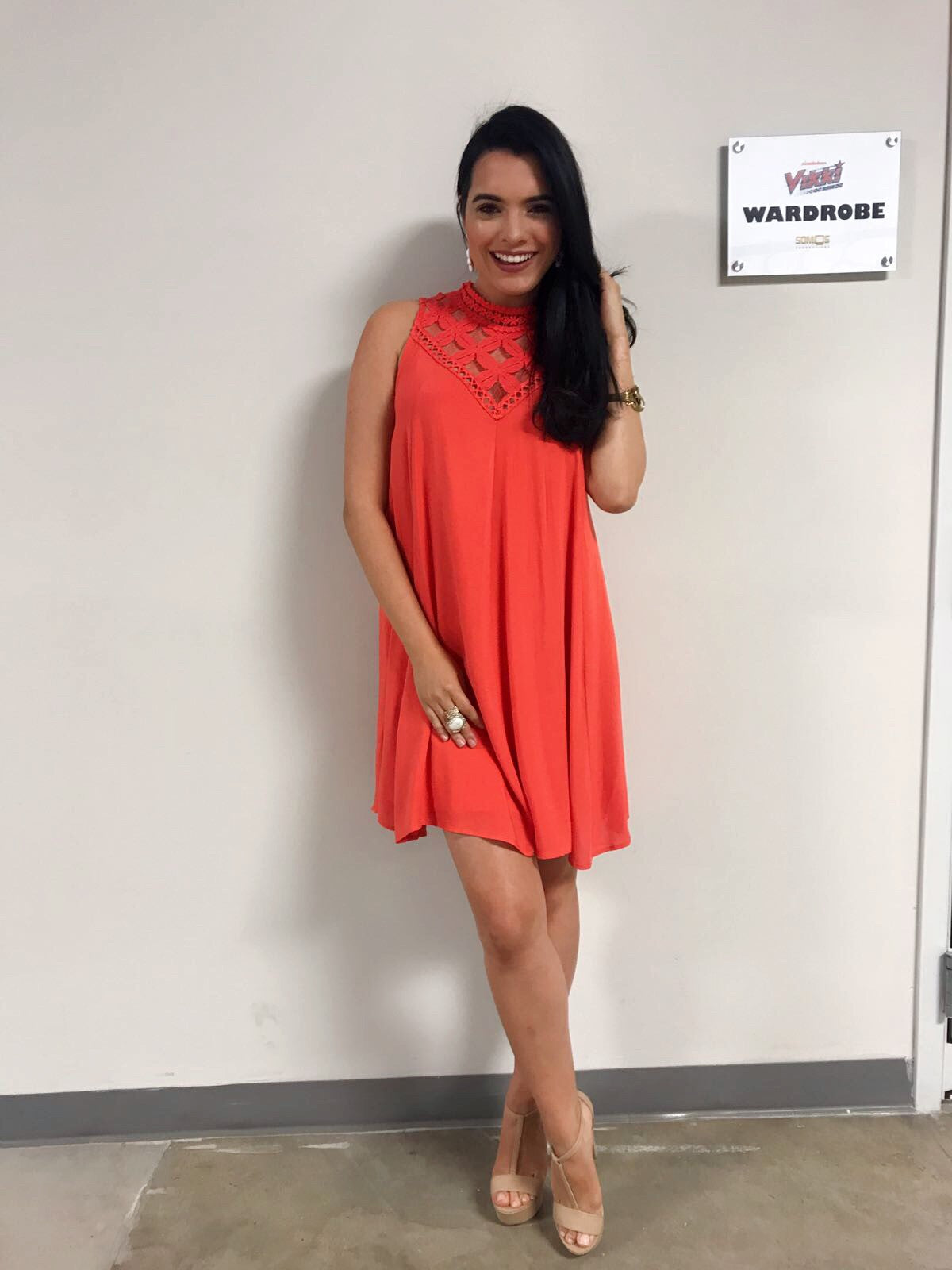 Tomato High Neck Swing Dress