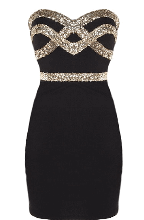 black and gold diamond dress STYLE 94111 main image 0