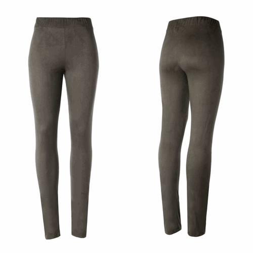 Olive High Waist Suede Leggings