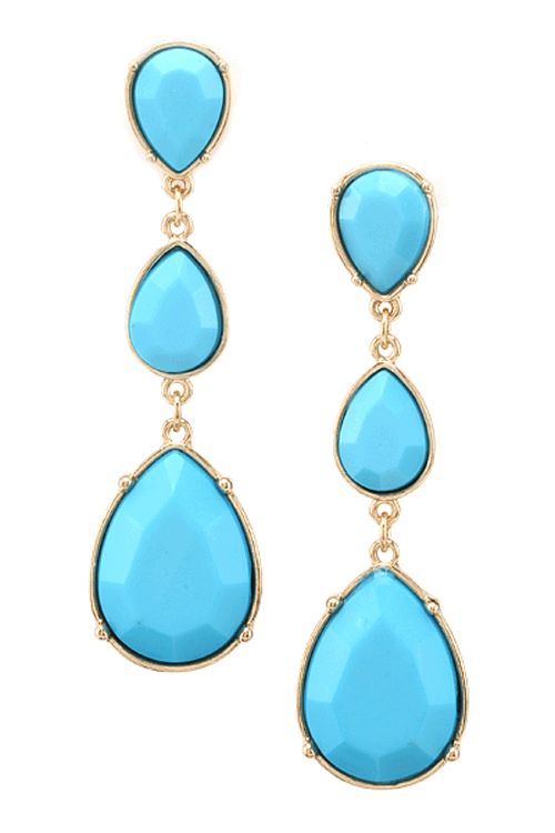 Acrylic Stone Jewel Drop Earrings