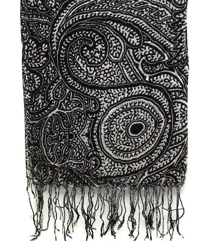 Black Paisley Scarf