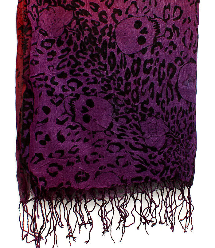 Black & Purple Skull Scarf