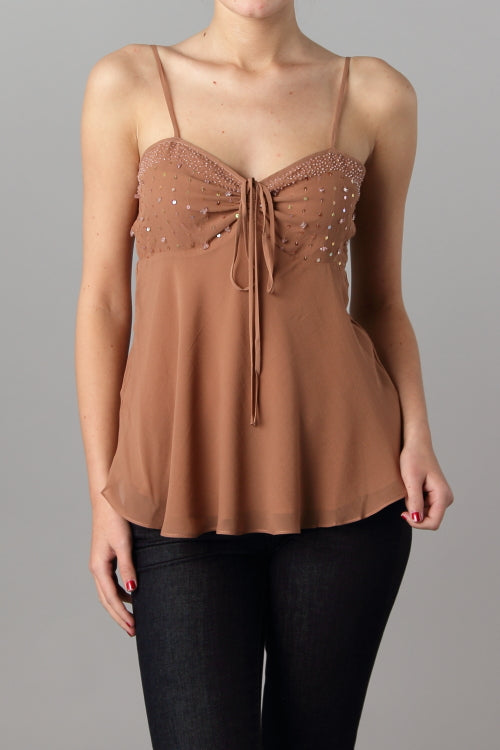 Adjustable Strap Two Layered Top