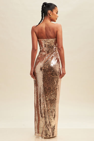 Rose Gold Sequin Party Dress