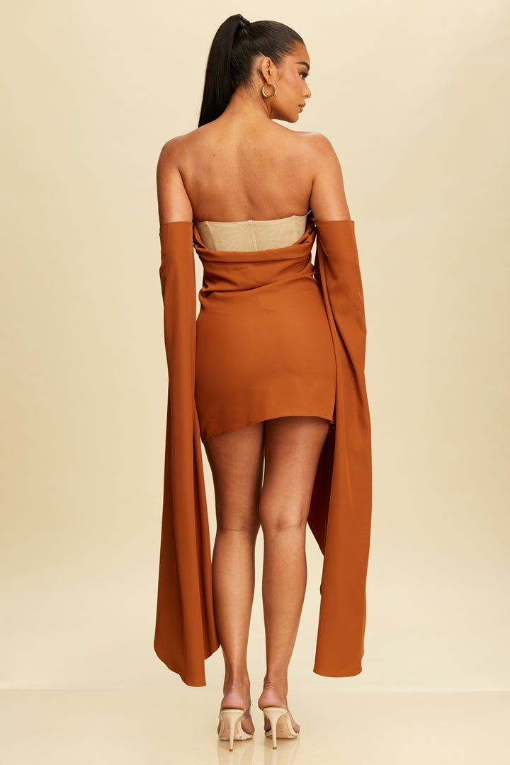 Drape Sleeve Mini Dress