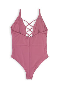 Mauve Caged Front One Piece