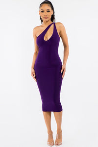 Plum Key Hole Midi Dress