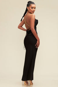 Gold Chain Strap Slip Maxi Dress Haute Glam Boutique Gold Chain Strap Slip Maxi Dress Haute Glam Boutique