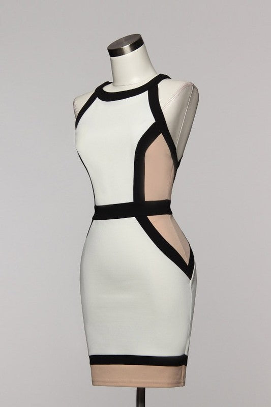 Ivory & Nude Colorblock Dress