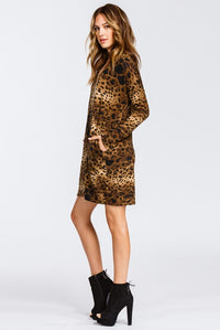 Prowling Around Leopard Print Knit Dress