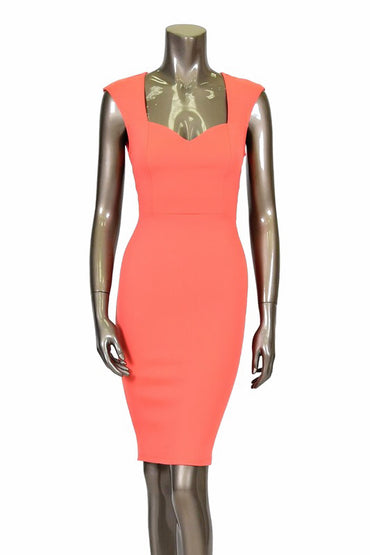 Coral Open Back Bodycon Dress