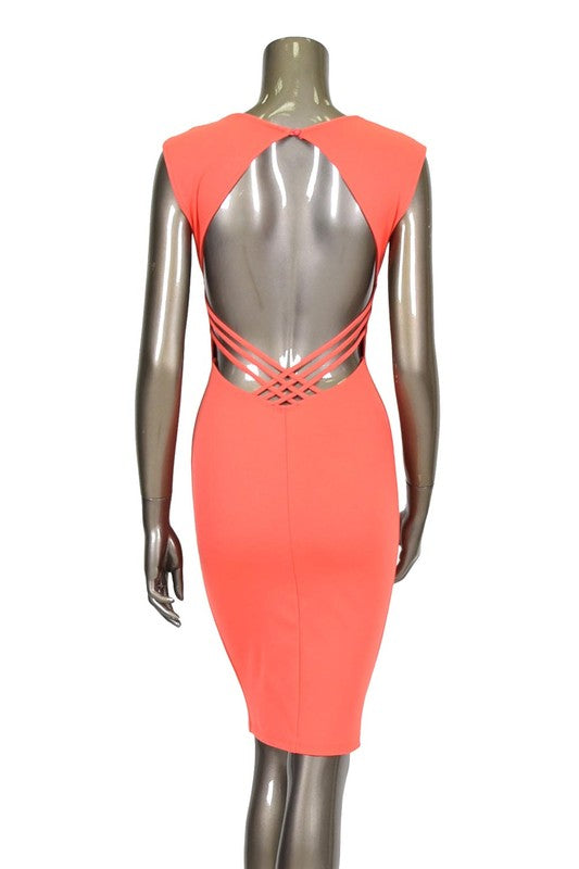 Coral Open Back Bodycon Dress Haute Glam Boutique Coral Open Back Bodycon Dress Haute Glam Boutique