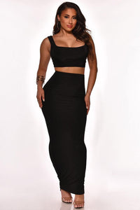 Black Maxi Skirt Set