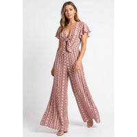 Geo Print Wide Leg Jumpsuit