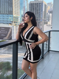 Chic Color Block Bodycon Dress
