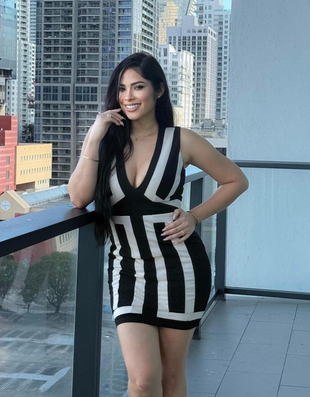 Chic Color Block Bodycon Dress