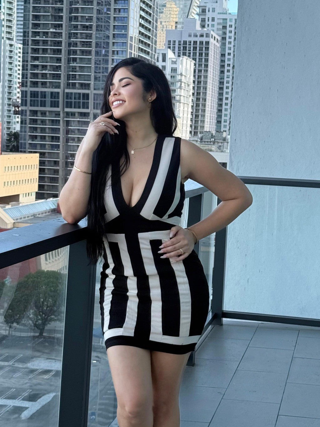 Chic Color Block Bodycon Dress