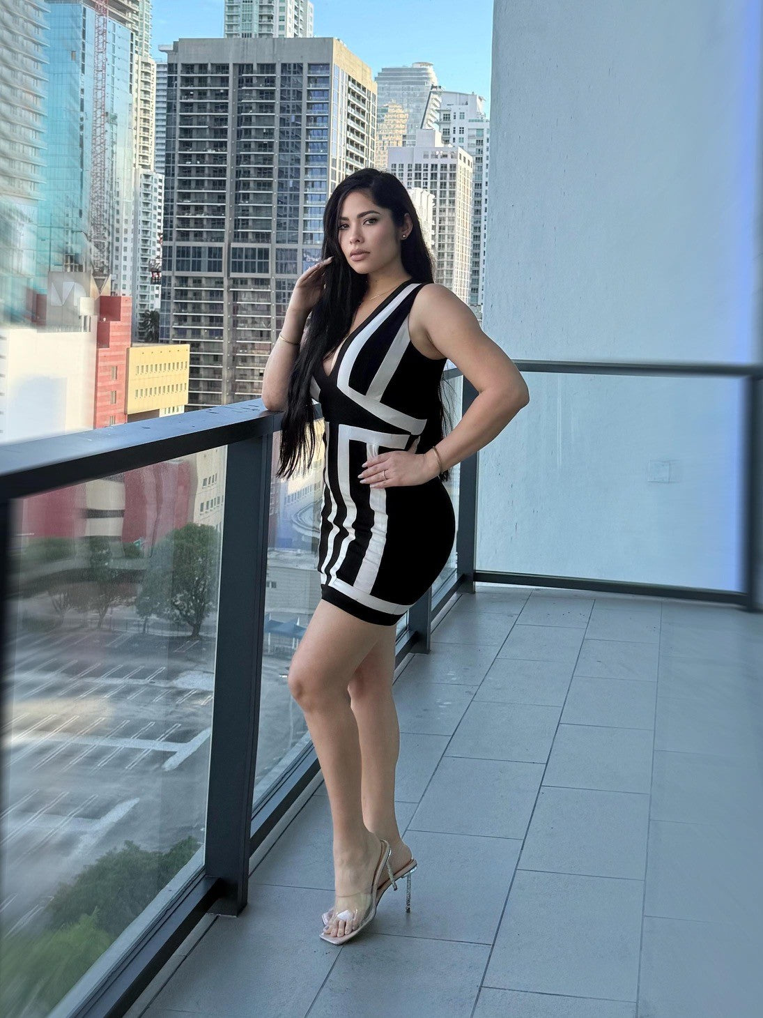 Chic Color Block Bodycon Dress