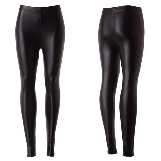 High Waisted PU Leggings - Black Faux Leather – GlamDoll Fashion