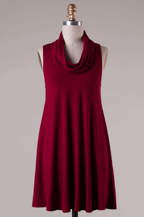 Sleeveless Cow Neck Dress