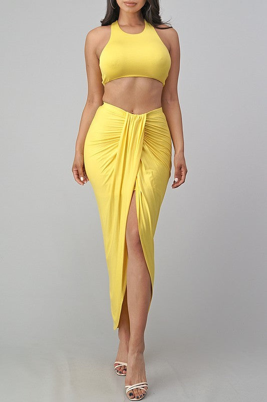 Silk two outlet piece skirt set