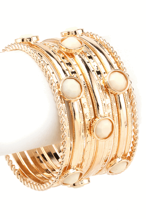 Ivory Gold Tone Bracelet Set